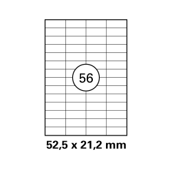 100 Blatt Drucker Etiketten 52,5 x 21,2 mm Selbstklebend...