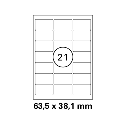 100 Blatt Drucker Etiketten 63,5 x 38,1 mm Selbstklebend...