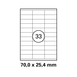 100 Blatt Drucker Etiketten 70 x 25,4 mm Selbstklebend...