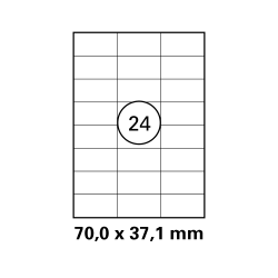 100 Blatt Drucker Etiketten 70 x 37,1 mm Selbstklebend...