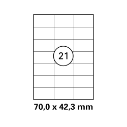 100 Blatt Drucker Etiketten 70 x 42,3 mm Selbstklebend...