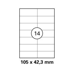 100 Blatt Drucker Etiketten 105 x 42,3 mm selbstklebend...
