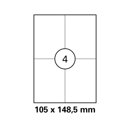 100 Blatt Paket Aufkleber DPD, UPS, Hermes, GLS 105 x 148,5 mm selbstklebend DIN A4 (400 St. Etiketten) Laser Copy Inkjet