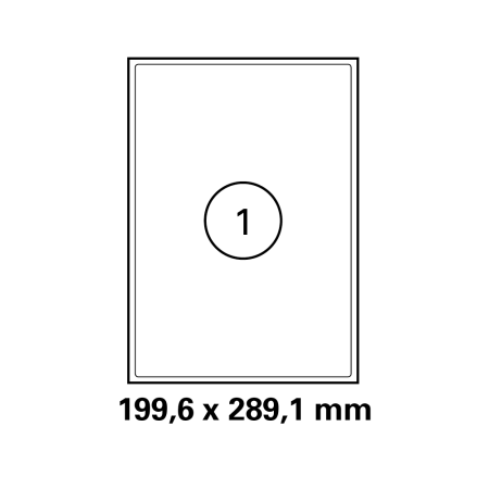 100 Blatt Drucker Etiketten 199,6 x 289,1 mm selbstklebend DIN A4 (100 St. Etiketten) Laser Copy Inkjet