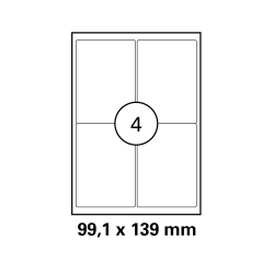 100 Blatt Drucker Etiketten 99,1 x 139 mm selbstklebend...