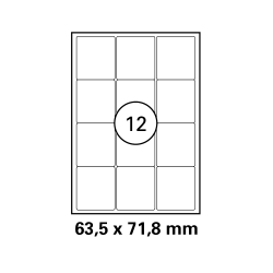 100 Blatt Drucker Etiketten 63,5 x 71,8 mm selbstklebend...