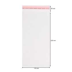Schutzhüllen glasklar für DIN Lang Format 116x225 mm + 30 mm Klappe und Adhäsionsverschluss
