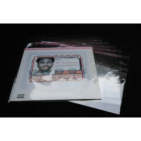 LP Maxi Single Schutzhüllen für Vinyl Schallplatten 325x315 mm 12 Zoll Sleeve mit Klappe und Verschluss hoch transparent 50 Stück