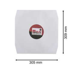 Reinweiße Innenhüllen für LP Maxi Single Vinyl Schallplatten mit Eckenschnitt 309x301/304 mm gefüttert 90 g Papier