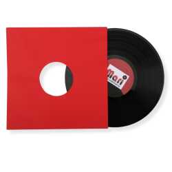 Rote Innenhüllen für LP Maxi Single Vinyl Schallplatten 309x301/304 mm gefüttert 80 g Papier 25 Stück