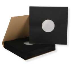 Schwarze Innenhüllen für LP Maxi Single Vinyl Schallplatten 309x301/304 mm gefüttert 80 g Papier 100 Stück