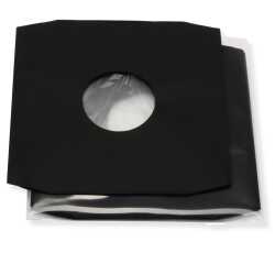 Schwarze Innenhüllen für LP Maxi Single Vinyl Schallplatten 309x301/304 mm mit Eckenschnitt gefüttert 80 g Papier