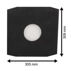 Schwarze Innenhüllen für LP Maxi Single Vinyl Schallplatten 309x301/304 mm mit Eckenschnitt gefüttert 80 g Papier