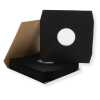 Schwarze Innenhüllen für LP Maxi Single Vinyl Schallplatten 309x301/304 mm mit Eckenschnitt gefüttert 80 g Papier