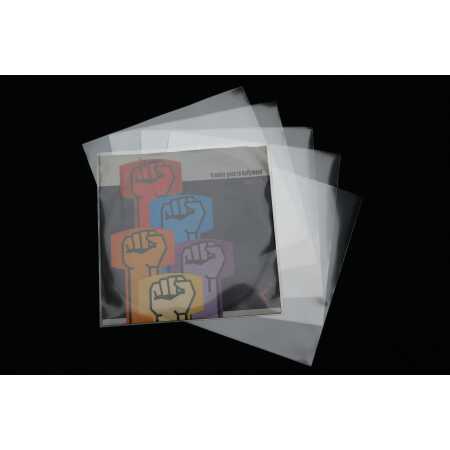 Premium Single Schutzhüllen hoch transparent 185x185 mm Vinyl 7 Zoll Sleeve 50 Stück