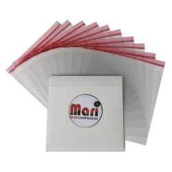 Single Schutzhüllen für Vinyl Schallplatten 7 Zoll 185x185 mm mit Klappe und Verschluss hochtransparent Sleeve