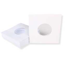 Single 7 Zoll Deluxe Innenhüllen 180x180 mm reinweiß für Vinyl Schallplatten ungefüttert 90 g Papier mit Innenloch