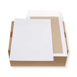 B4 Papprückwand-Versandtaschen weiß · stabiler 450g Karton · Umschläge 250 x 353 mm