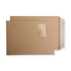 Versandtaschen extra stark 120 g DIN A4 C4 braun mit Fenster Kuvert haftklebend Briefumschläge HK 500 Stück