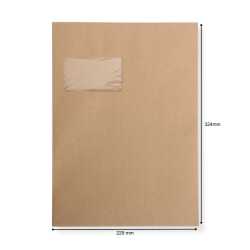 Versandtaschen extra stark 120 g DIN A4 C4 braun mit Fenster Kuvert haftklebend Briefumschläge HK 500 Stück