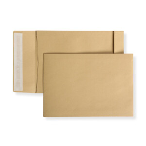 B5 Faltenversandtaschen braun mit 32 mm Falte 110 g Kuvert 176x250x32 mm haftklebend Briefumschläge HK Briefhüllen 100 Stück