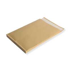 C4 Faltentaschen mit Fenster 2 cm Falte braun · haftklebender Briefumschlag 229x324x20 mm