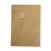 C4 Faltentaschen mit Fenster 2 cm Falte braun · haftklebender Briefumschlag 229x324x20 mm