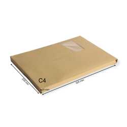 C4 Faltenversandtaschen mit Fenster braun Stehboden und 20 mm Falte 130 g Kuvert 229x324x20 mm haftklebend Briefumschläge HK Briefhüllen 250 Stück