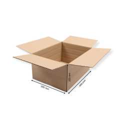400 x 300 x 200 mm Karton 1-wellig 1.02 B-Welle 100 Stück
