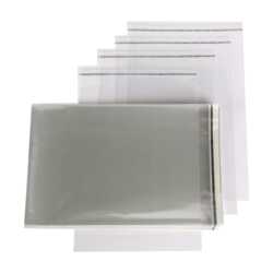 Schutzhülle B5, 181 x 250 mm + 30 mm Klappe mit Klebeverschluss, transparent