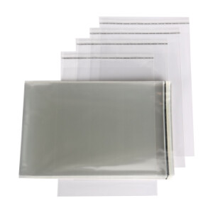 Schutzhülle B5, 181 x 250 mm + 30 mm Klappe mit Klebeverschluss, transparent 50 Stück
