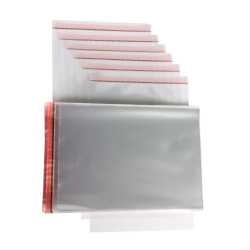 Schutzhülle A4, 234 x 324 mm + 30 mm Klappe mit Klebeverschluss, transparent
