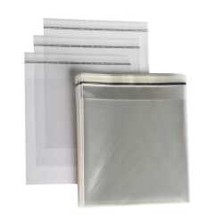 Schutzhülle CD-Format, 125 x 120 mm + 30 mm Klappe mit Klebeverschluss, transparent