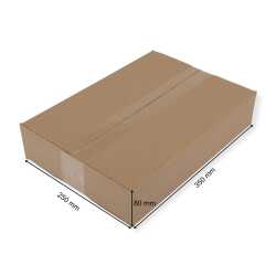 Karton 350 x 250 x 80 mm 1-wellig braun, DHL Kleinpaket 2025 25 Stück