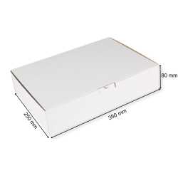 Karton 350 x 250 x 80 mm mit Seitenverschluss DHL Kleinpaket weiß 50 Stück